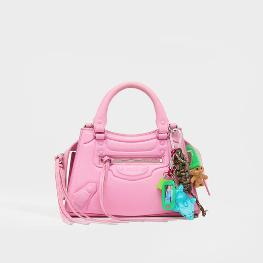 Mini Neo Classic City Leather Bag in Rose with Charms