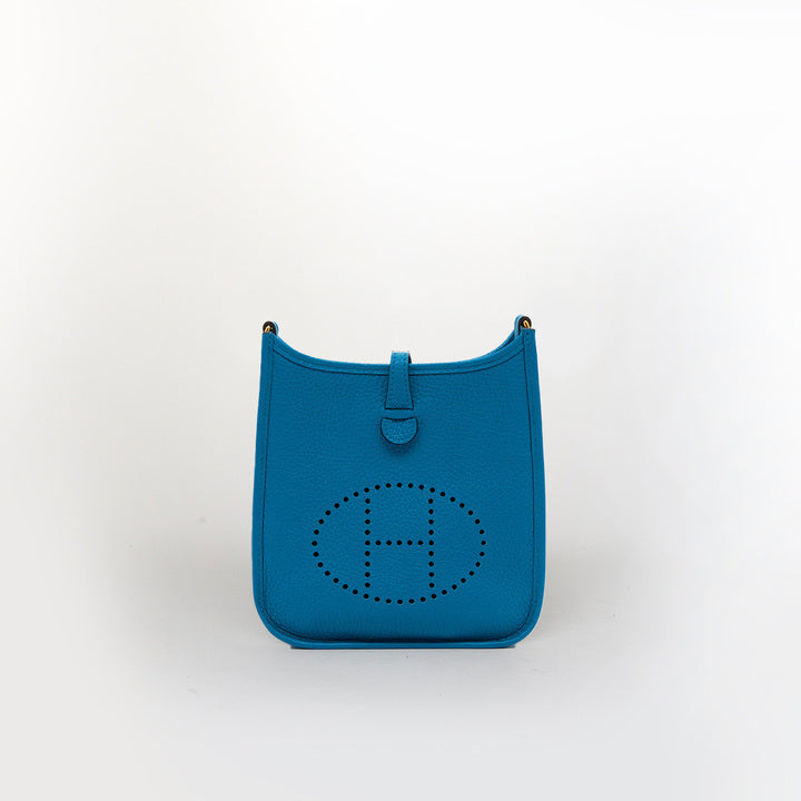 Mini Evelyne Bag in Bleu Zellige Clemence Leather