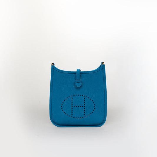 Mini Evelyne Bag in Bleu Zellige Clemence Leather