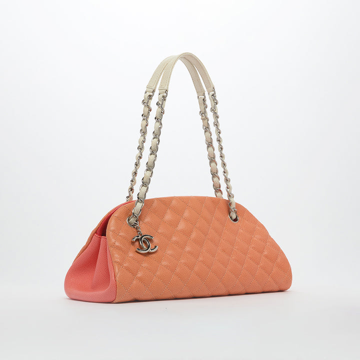 CC Logo Charm Mademoiselle Caviar Tri-Colour Shoulder Bag