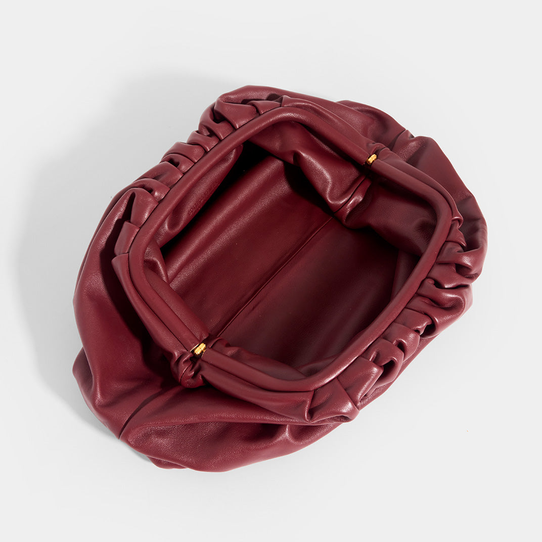 The Pouch Leather Clutch in Burgundy