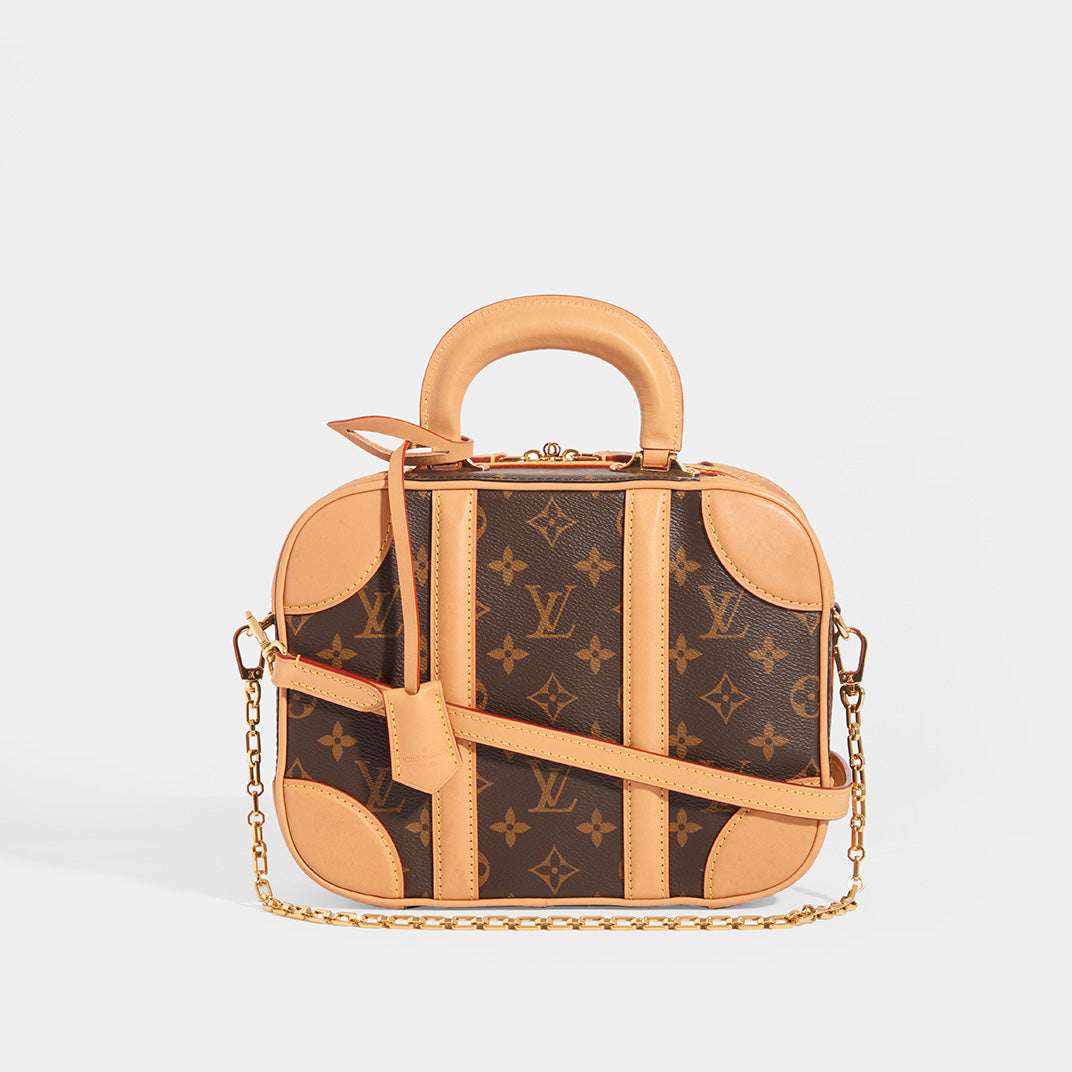 Louis Vuitton Monogram Valisette PM Gold Hardware, 2019 (Very Good), Brown/Beige Womens Handbag