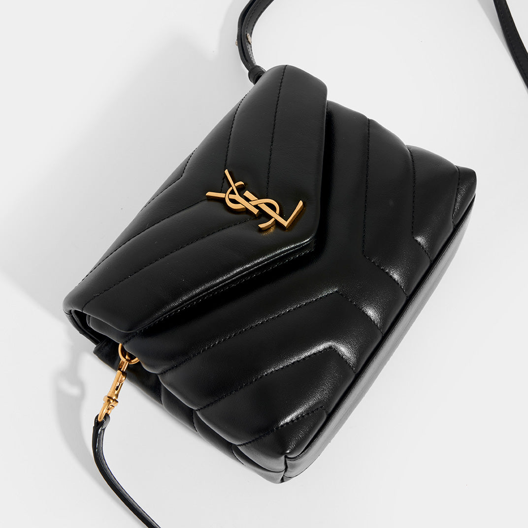 Saint Laurent YSL Toy Loulou in Y Quilted Matelassé Black Calfskin with  Antiqued Gold Hardware - SOLD