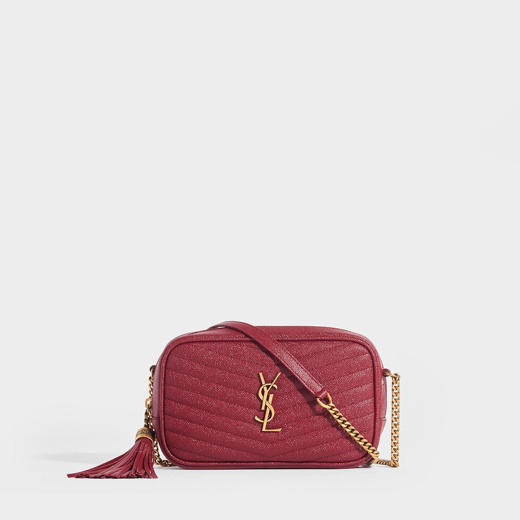 Lou Small Quilted Crossbody in Red Leather