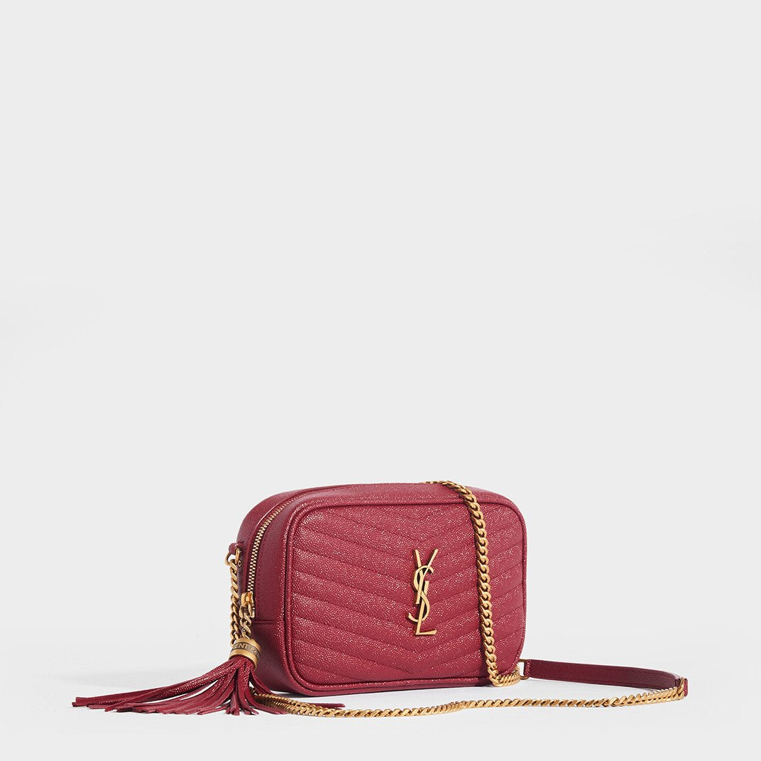 Lou Small Quilted Crossbody in Red Leather