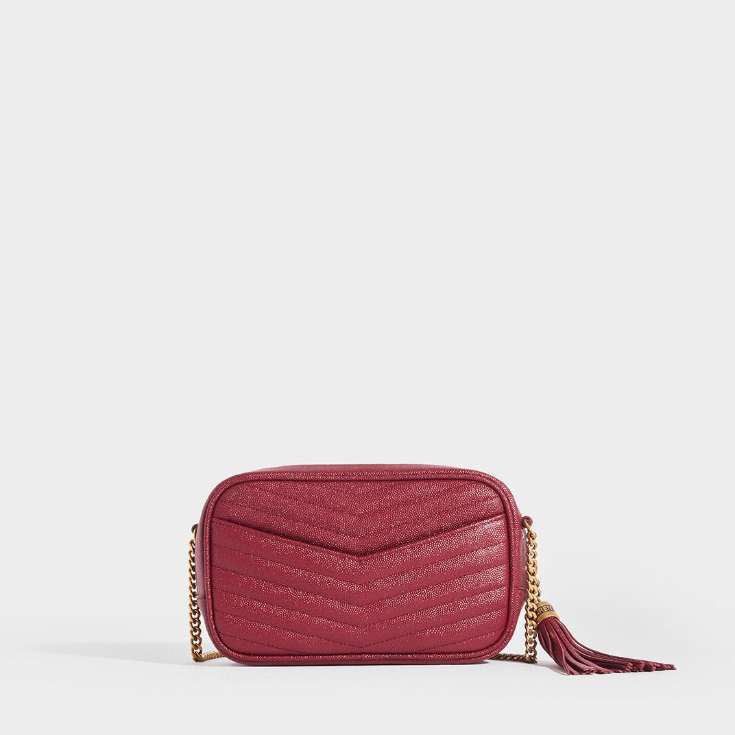 Lou Small Quilted Crossbody in Red Leather