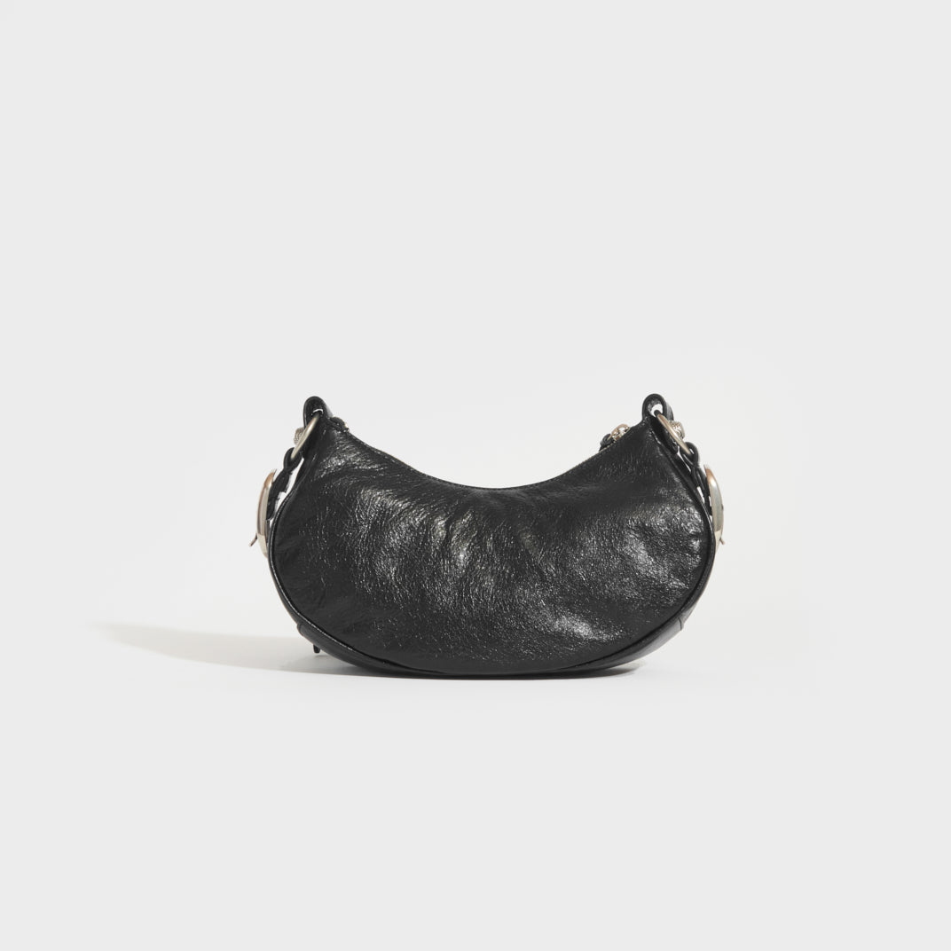Cagole XS Studded Textured-Leather Shoulder Bag in Black