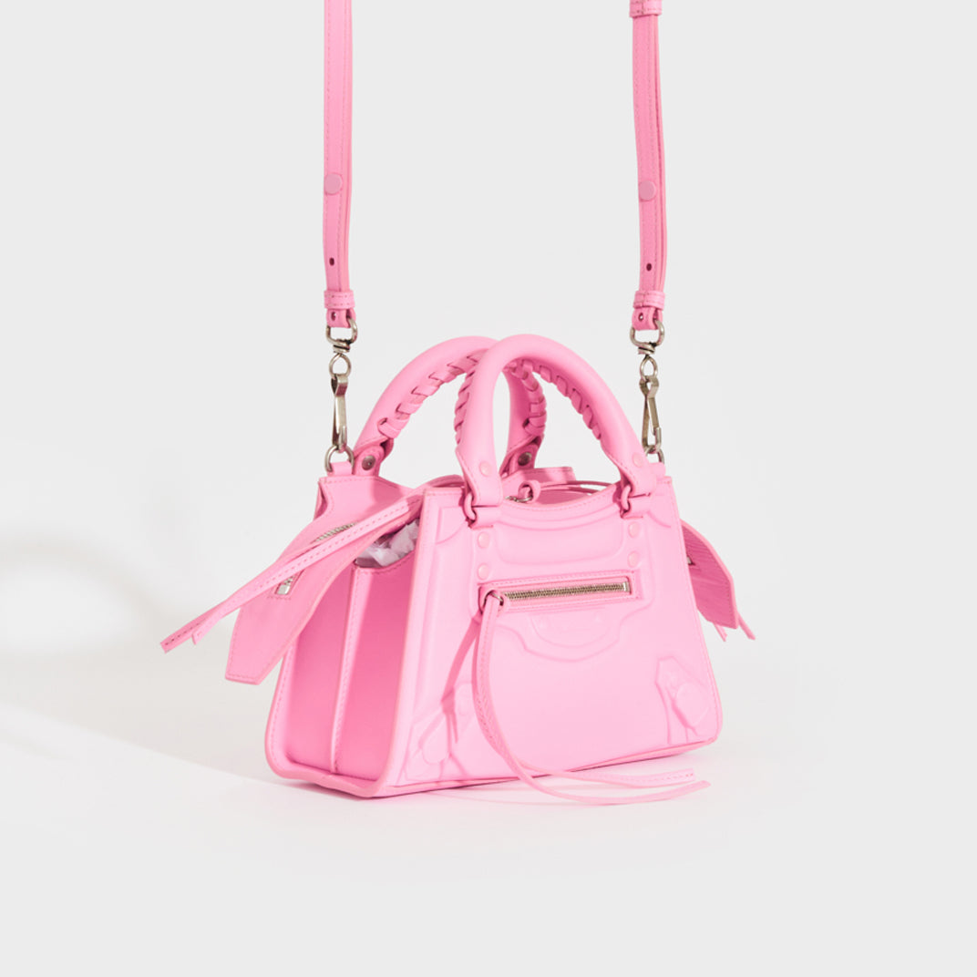 BALENCIAGA Mini Neo Classic City Leather Bag in Rose COCOON