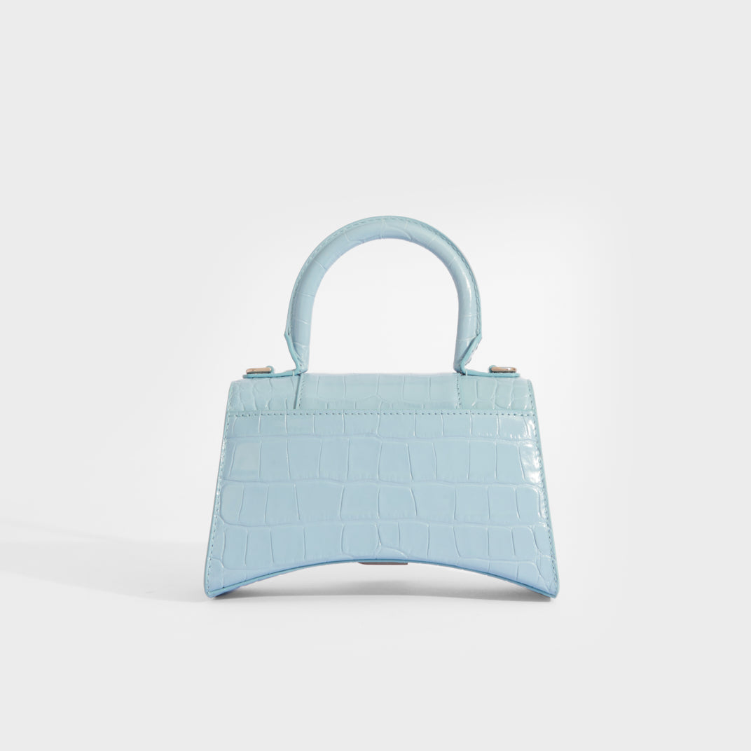 BALENCIAGA XS Hourglass Bag in Blue Grey | COCOON