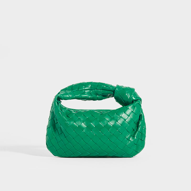Green Jodie mini Intrecciato-leather shoulder bag