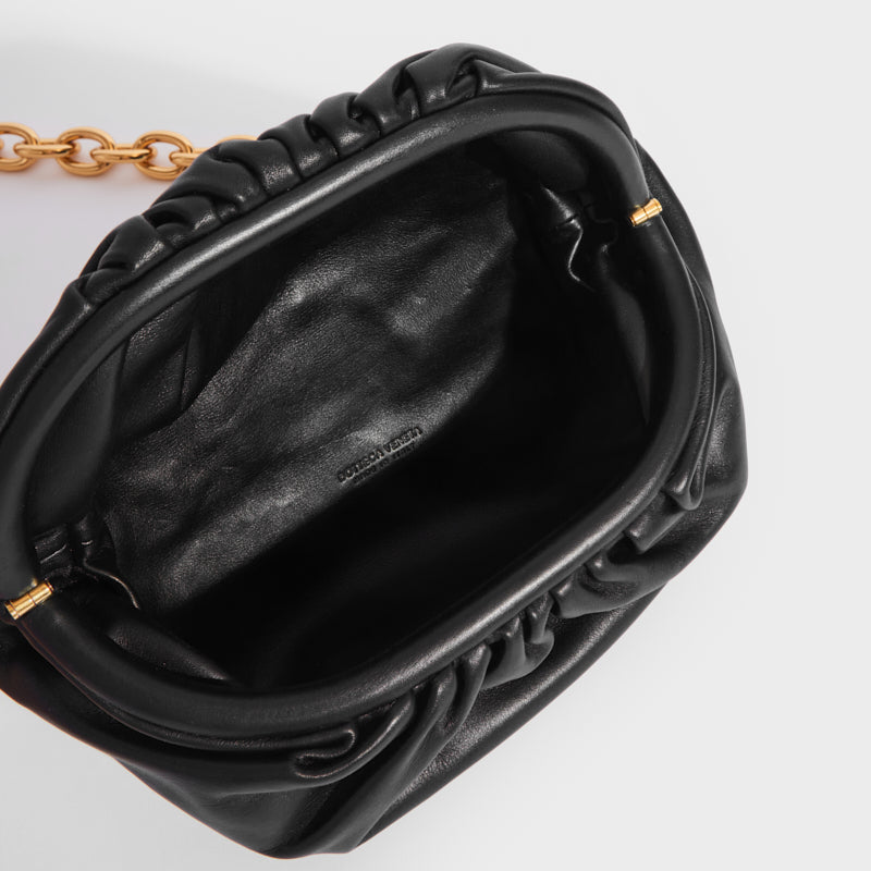 Belt Chain Pouch in Black Leather