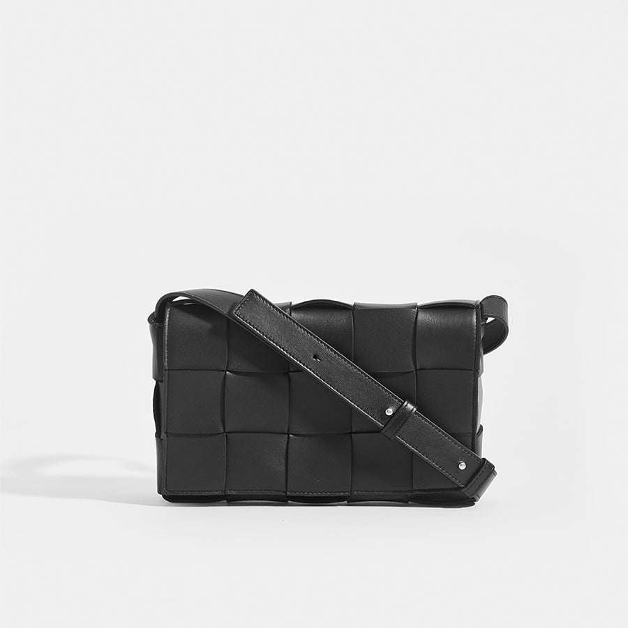 Padded Cassette Leather Shoulder Bag in Black - Bottega Veneta