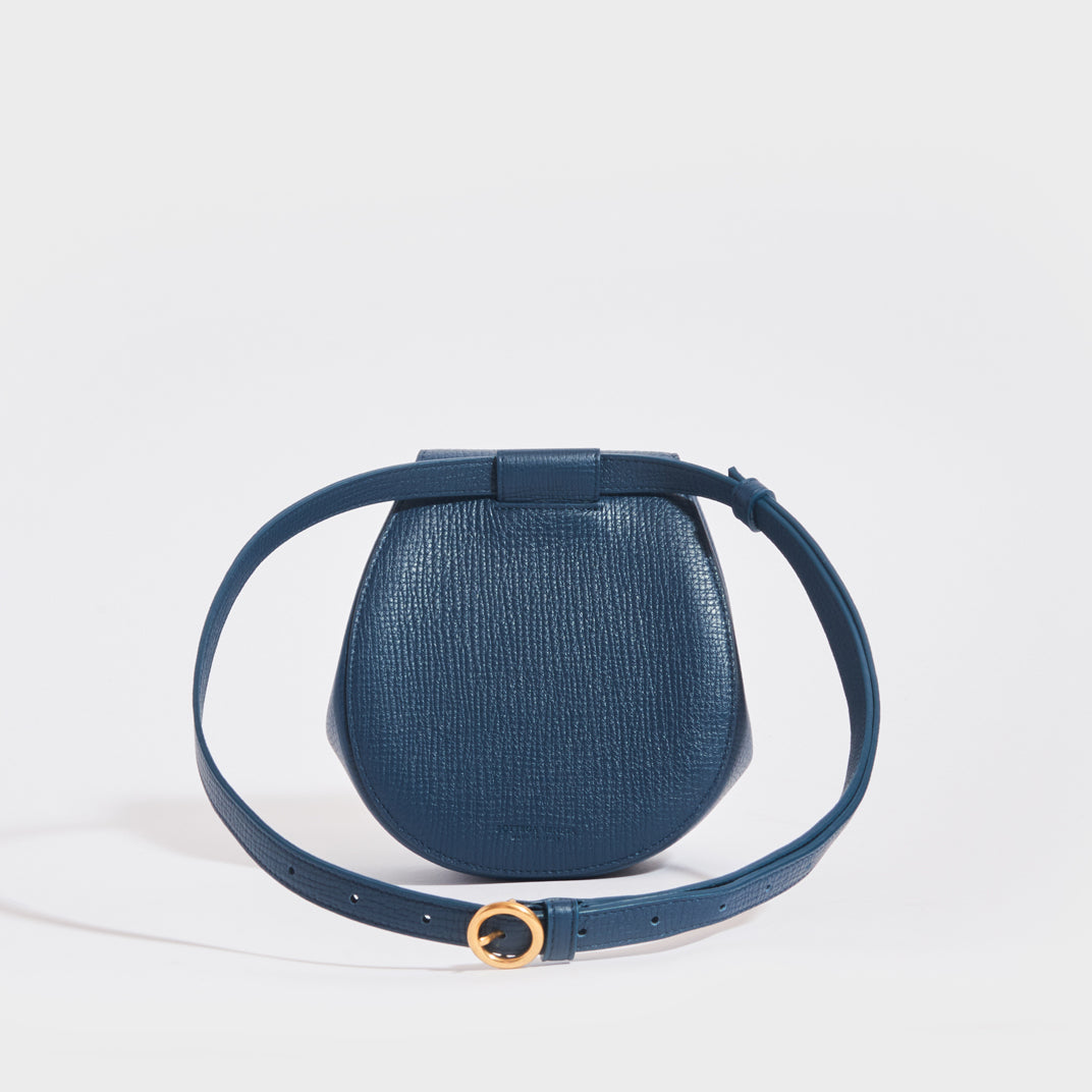 Palmellato Rounded Leather Belt Bag in Deep Blue