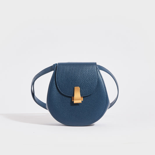 Palmellato Rounded Leather Belt Bag in Deep Blue