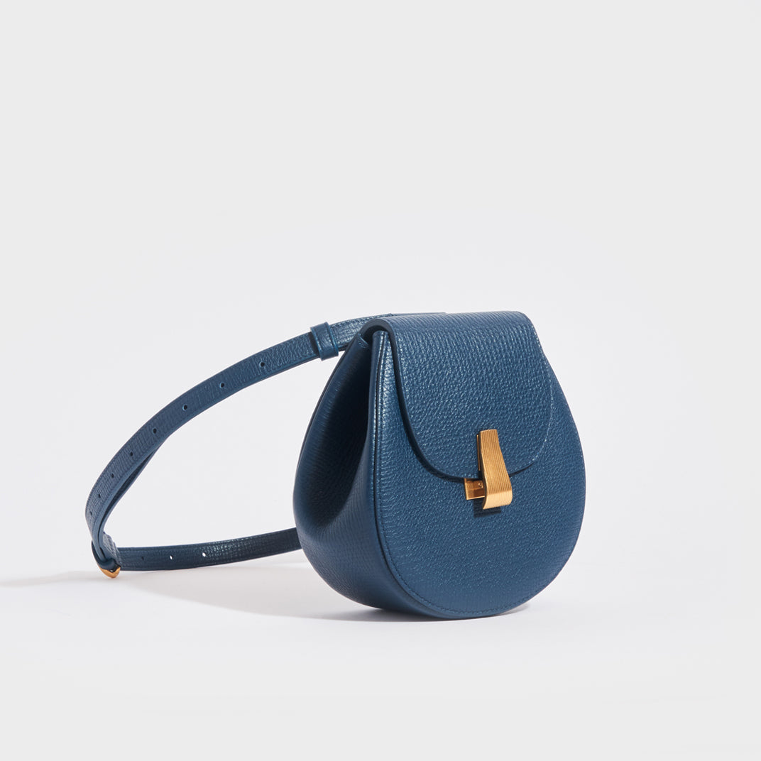 Palmellato Rounded Leather Belt Bag in Deep Blue