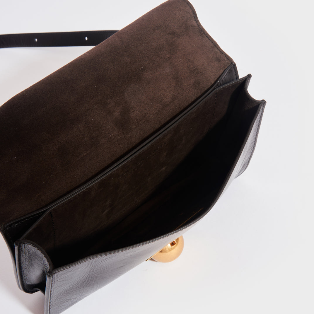 The Classic Mini Leather Shoulder Bag in Fondente