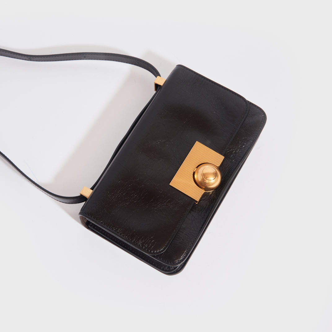 The Classic Mini Leather Shoulder Bag in Fondente