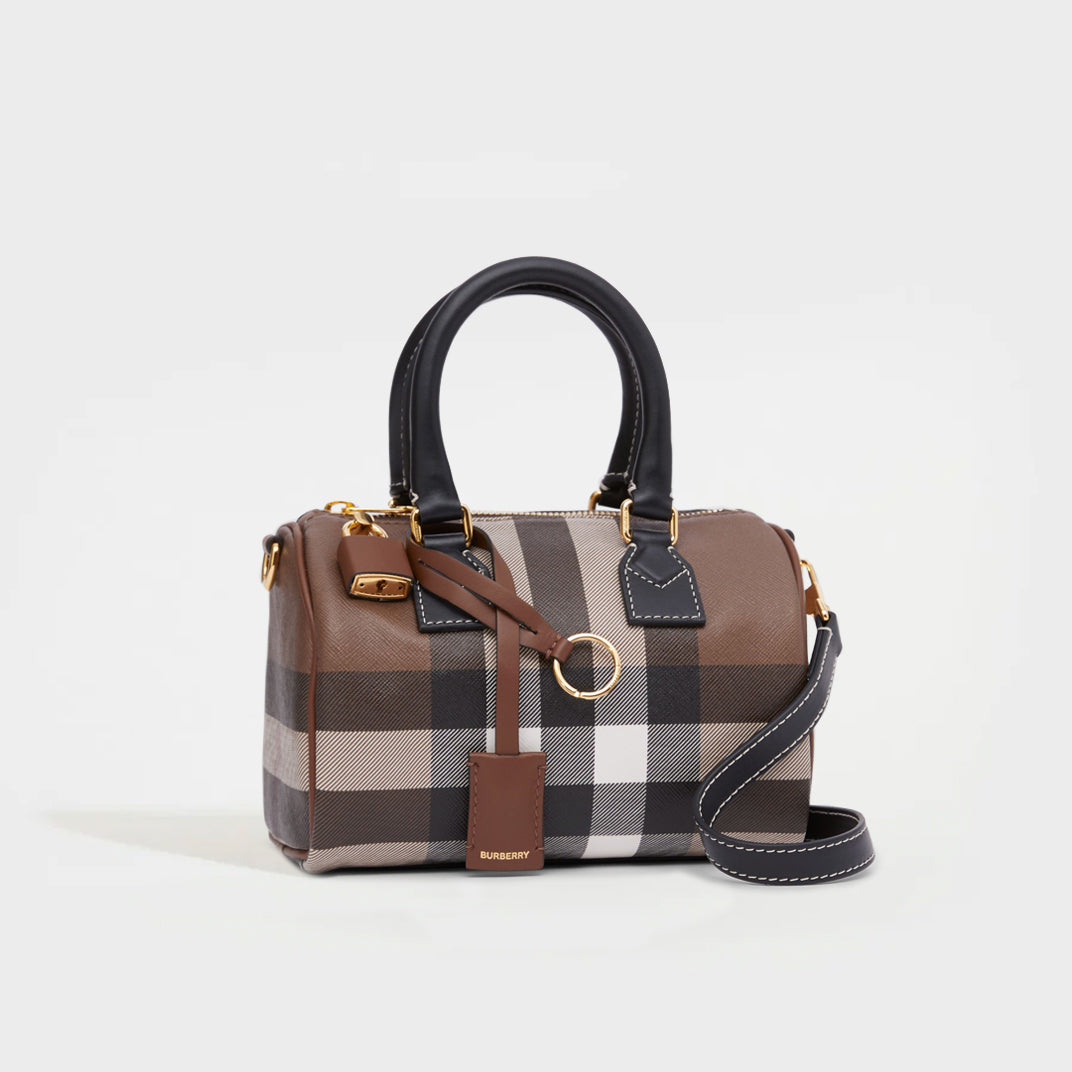 BURBERRY Check Mini Bowling Bag COCOON