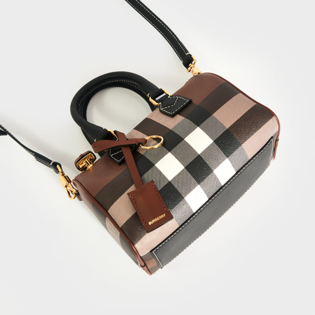 BURBERRY Check Mini Bowling Bag COCOON