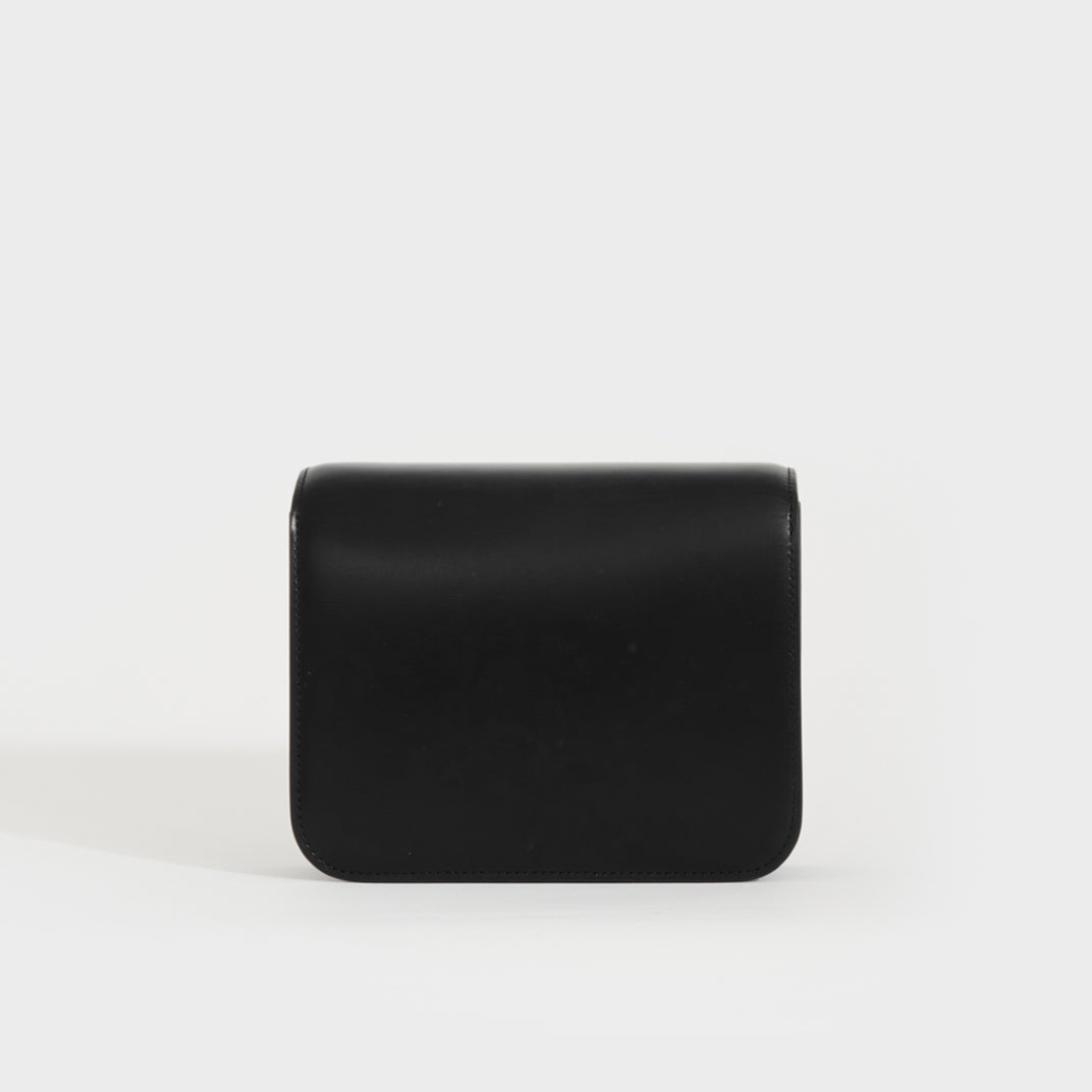 Classic Box Leather Shoulder Bag in Black