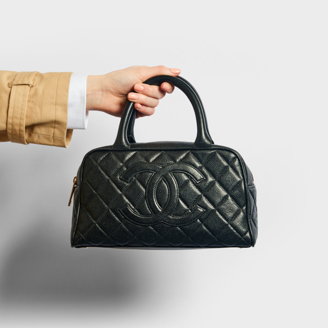Chanel Timeless CC Quilted Caviar Leather Bowler Bag