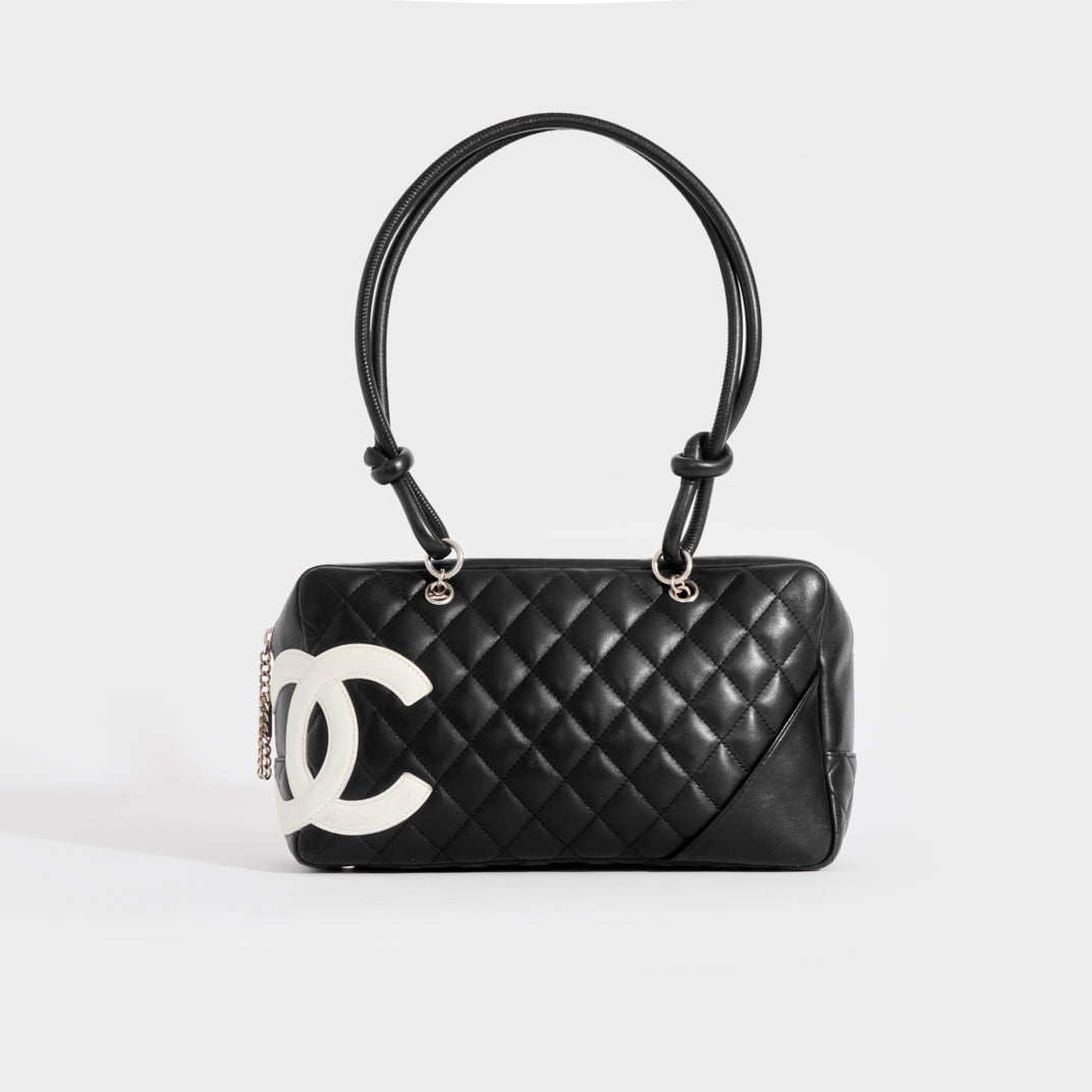 Cambon Ligne Bowler Bag in Quilted Black Calfskin Leather 2005 - 2006