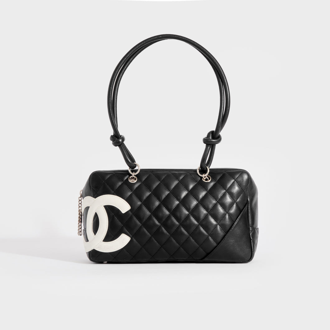 Cambon large rectangle leather bowling bag Chanel Black in Leather