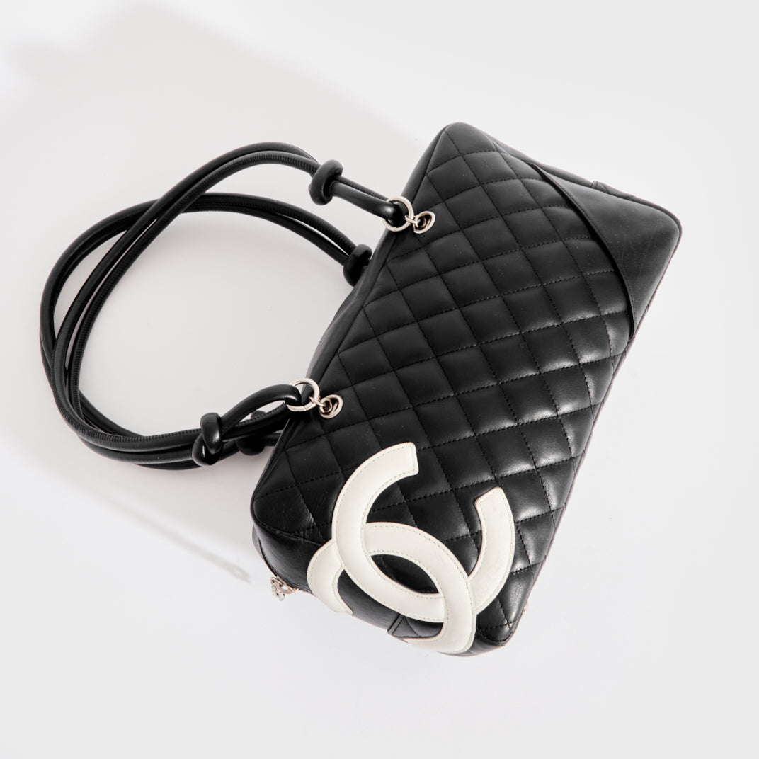 Cambon Ligne Bowler Bag in Quilted Black Calfskin Leather 2005 - 2006