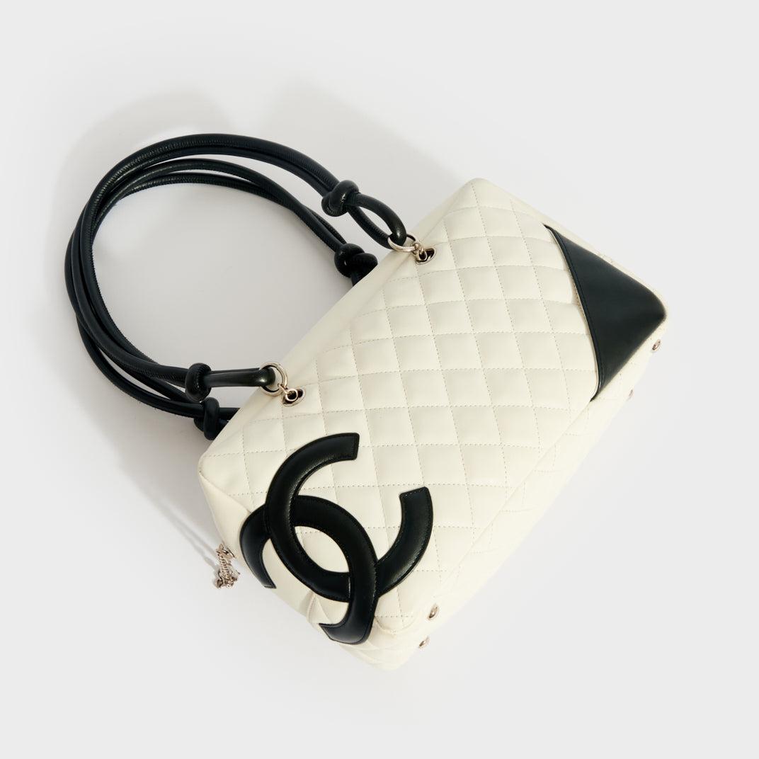 CHANEL] Chanel Cambon Line Boring Bag A25171 Ramskin White Ladies