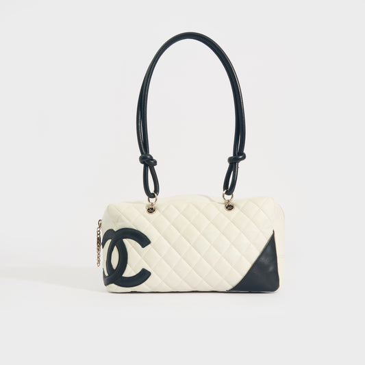 Cambon Ligne Bowler Bag in Quilted White Leather 2005 - 2006