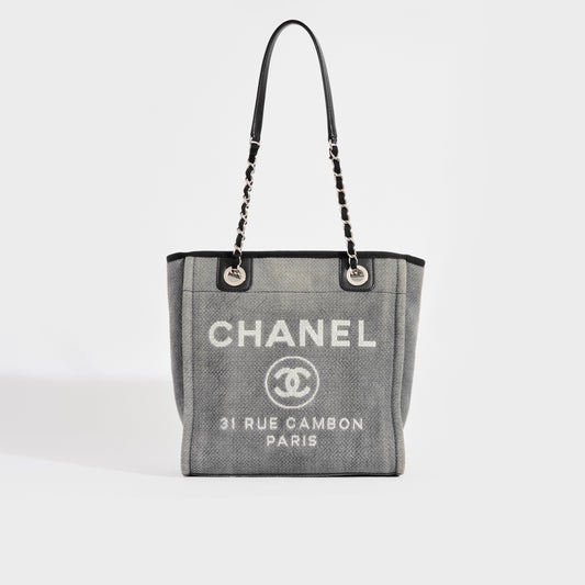 Deauville PM Canvas Chain Tote Bag in Grey 2012