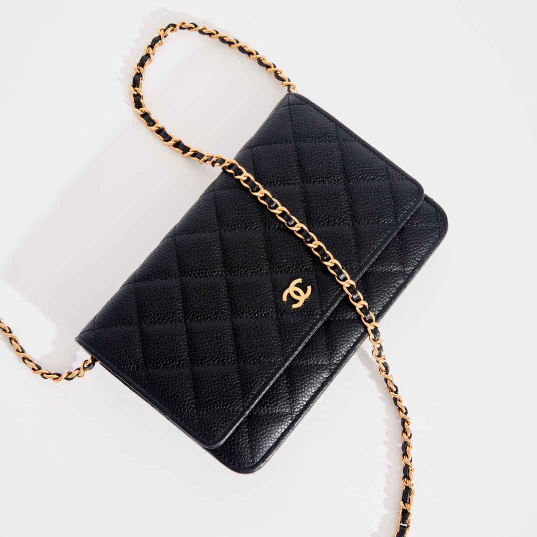 CHANEL CLASSIC CAVIAR WALLET ON CHAIN WOC  REVIEWCHAT  YouTube