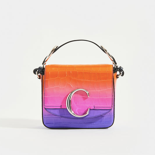 CHLOÉ C Mini Bag in multicolour with croc-print leather