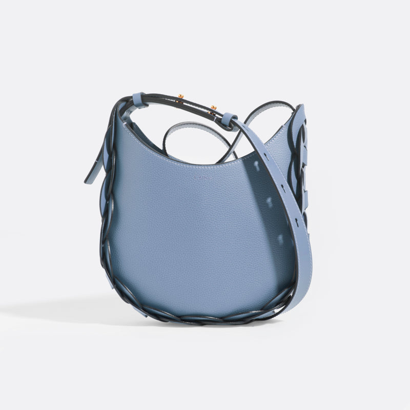 Darryl Small Leather Shoulder Bag in Ash Blue