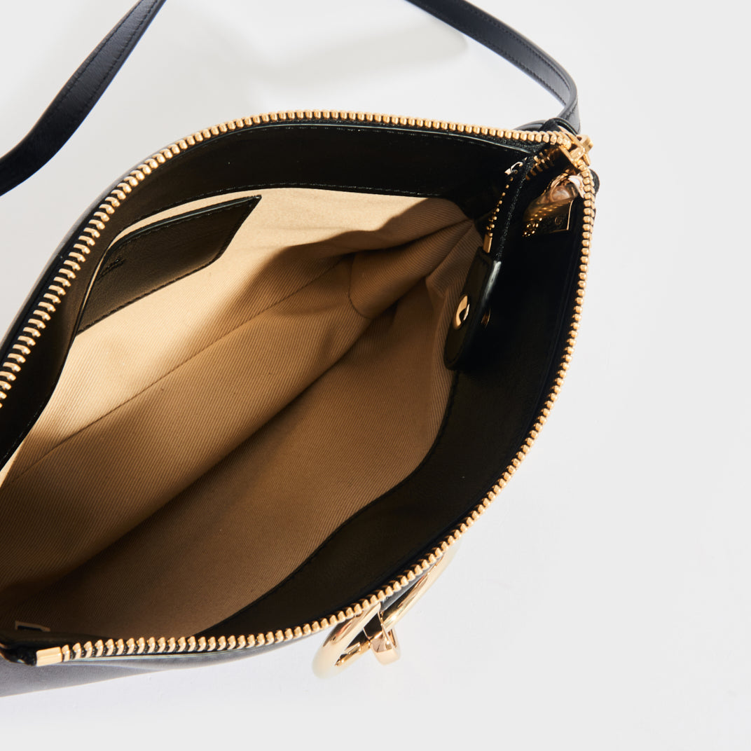 New Chloe Small FAYE Leather Black Zipped Crossbody Handbag $1150