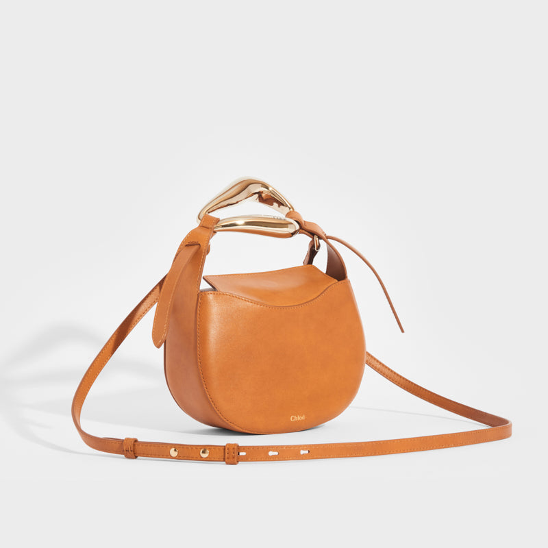 Kiss Small Leather Tote in Tan