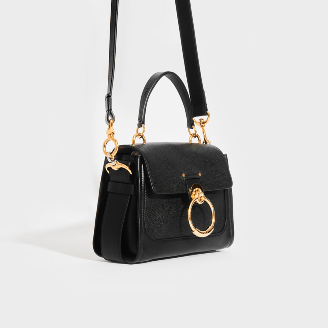 Mini Tess Day Shoulder Bag in Black