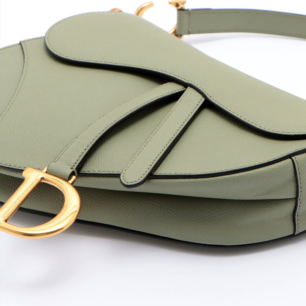 Christian Dior Calfskin Mini Saddle Bag Green