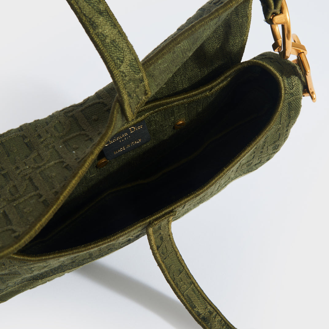 Trotter Saddle Canvas Shoulder Bag in Khaki