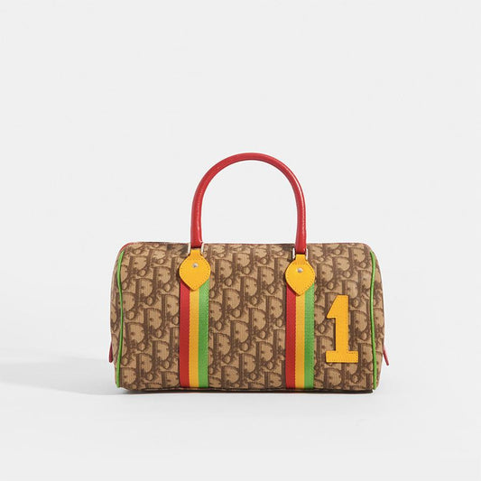 DIOR Vintage Rasta Boston Diorissimo Canvas Bag