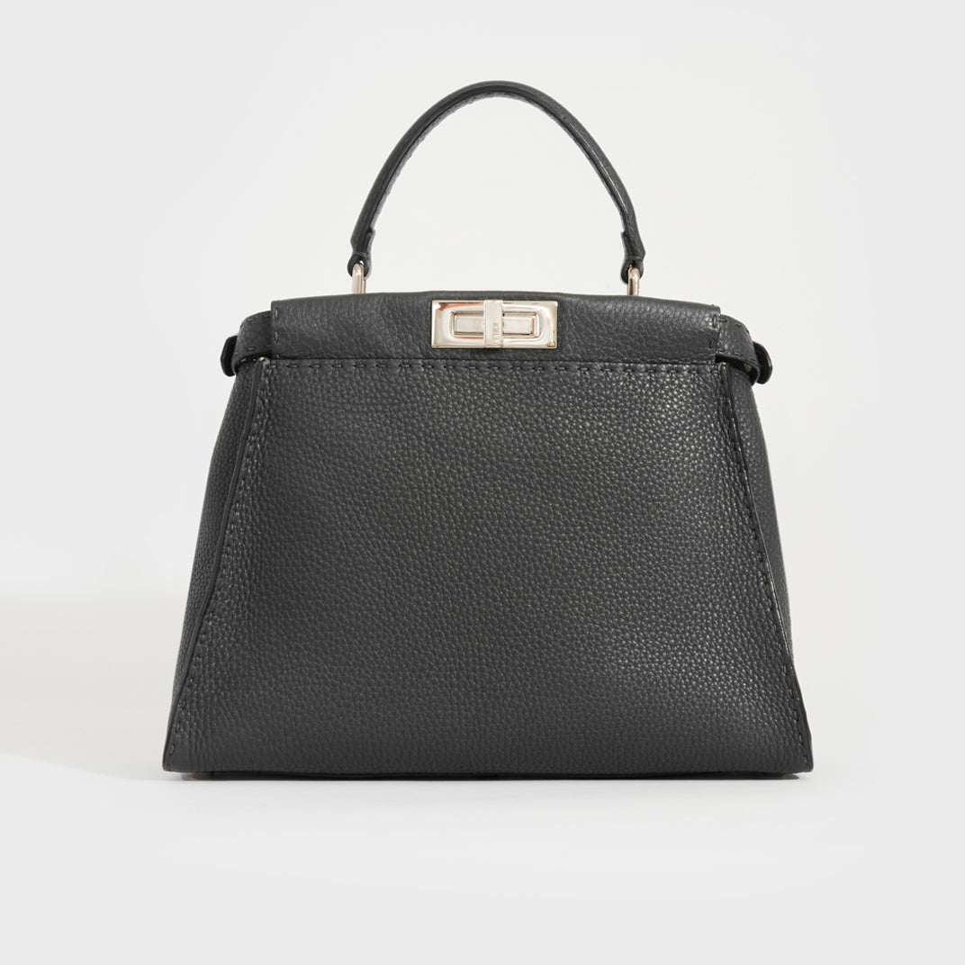 Peekaboo Selleria Leather Handbag in Grey