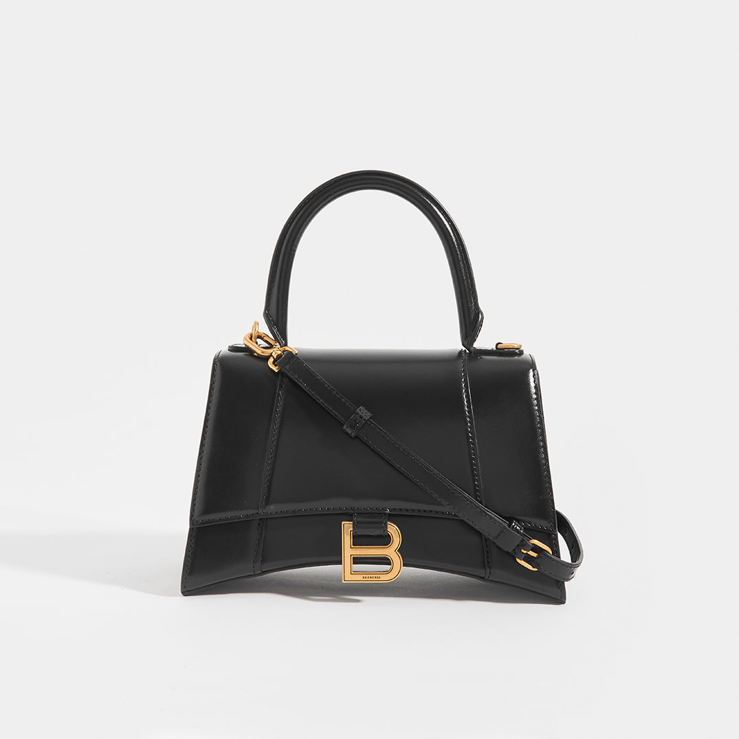 Balenciaga Hourglass Small Top Handle Bag Black