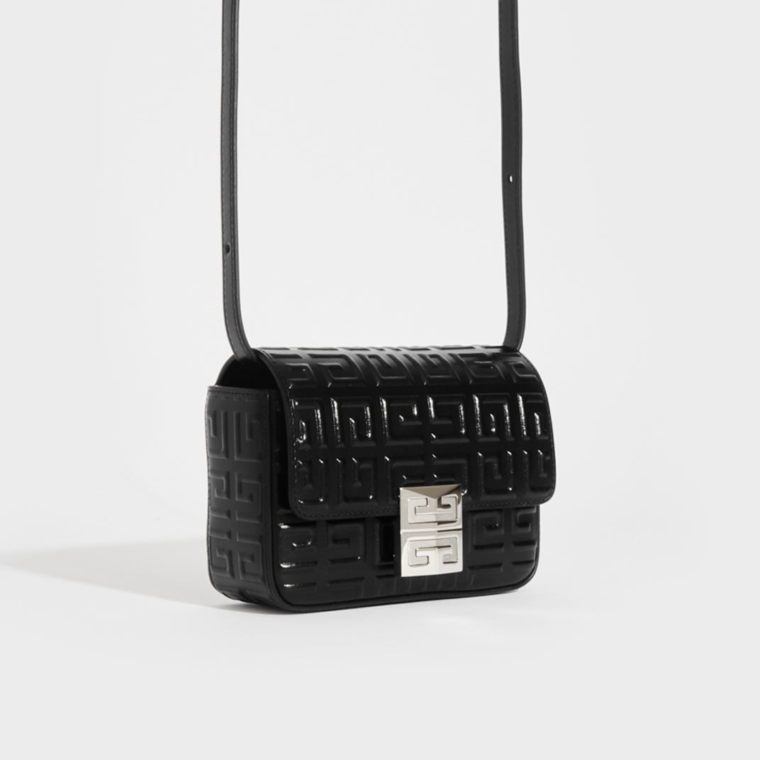 Side view of the GIVENCHY Small 4G Logo Embossed Box Bag