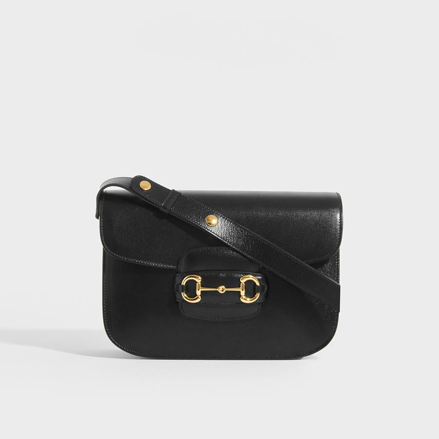 Horsebit 1955 cloth handbag Gucci Black in Fabric - 25838519