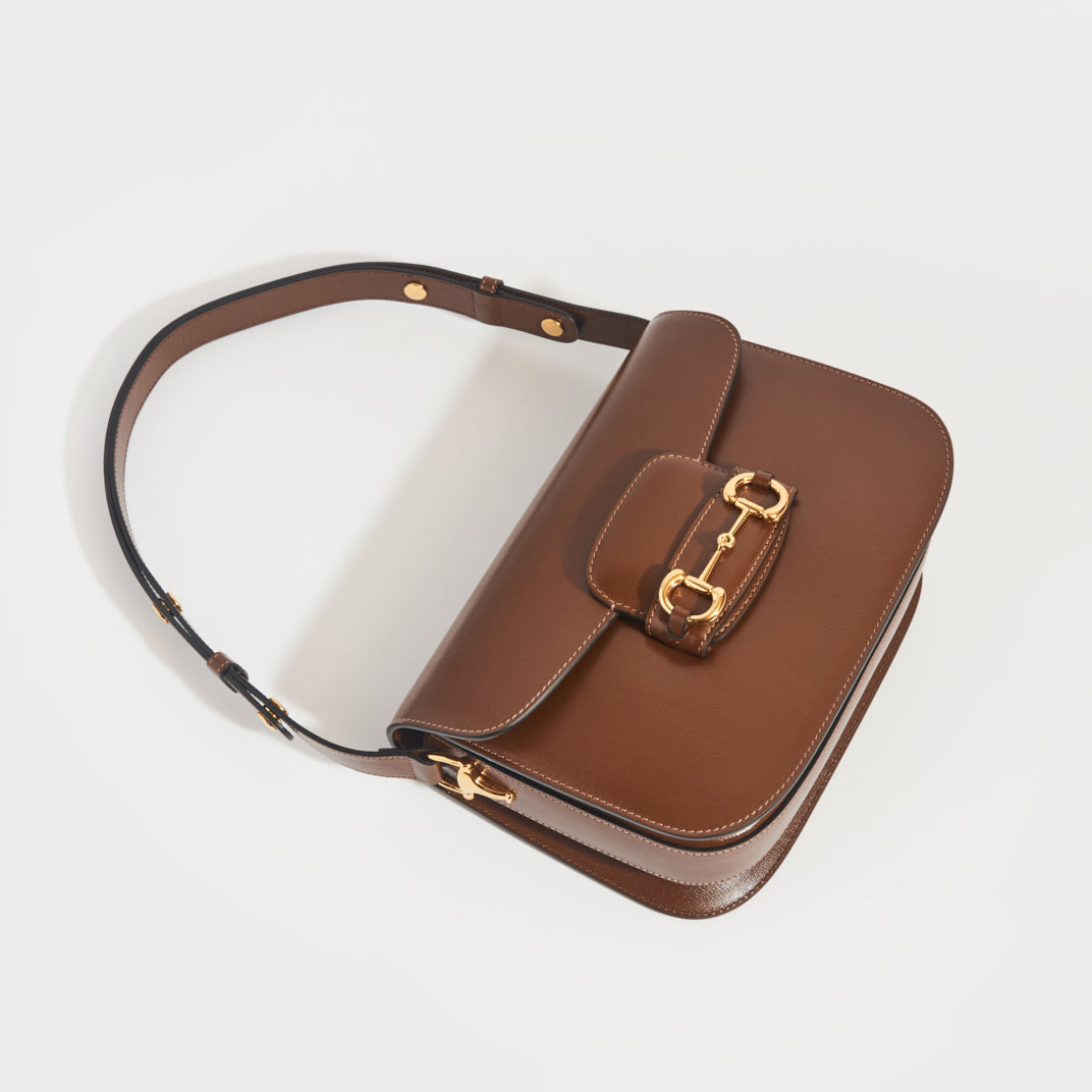 Gucci Horsebit 1955 Leather Shoulder Bag in Brown - Gucci