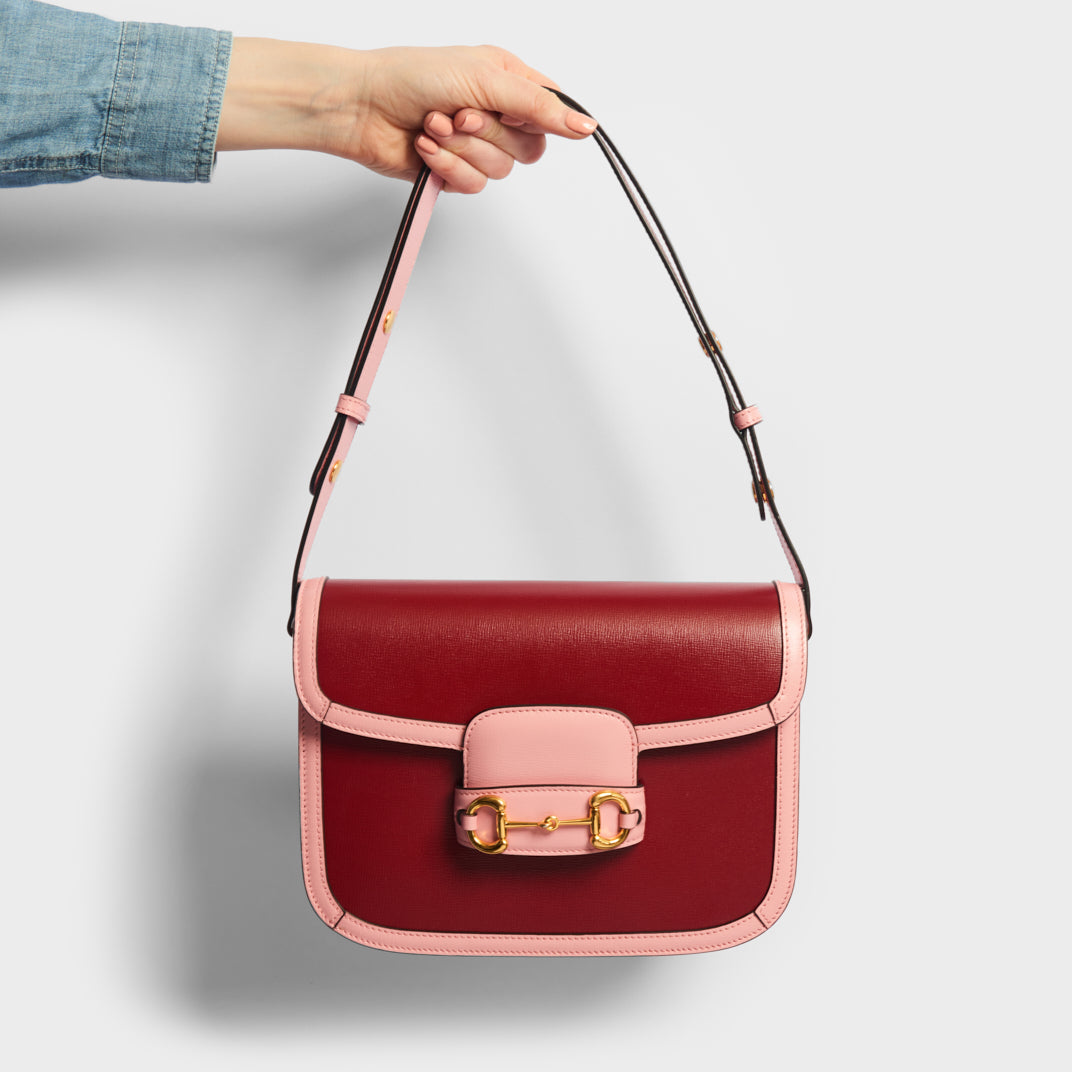 Gucci Red Horsebit 1955 Mini Leather Top Handle Bag
