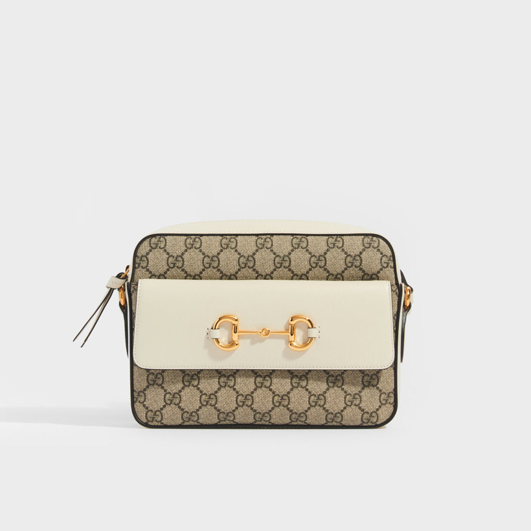 Gucci Horsebit 1955 Logo Canvas Phone Bag Box Shoulder Messenger Bag Mini / Ebony / White Unisex 625615-92TCG-9761