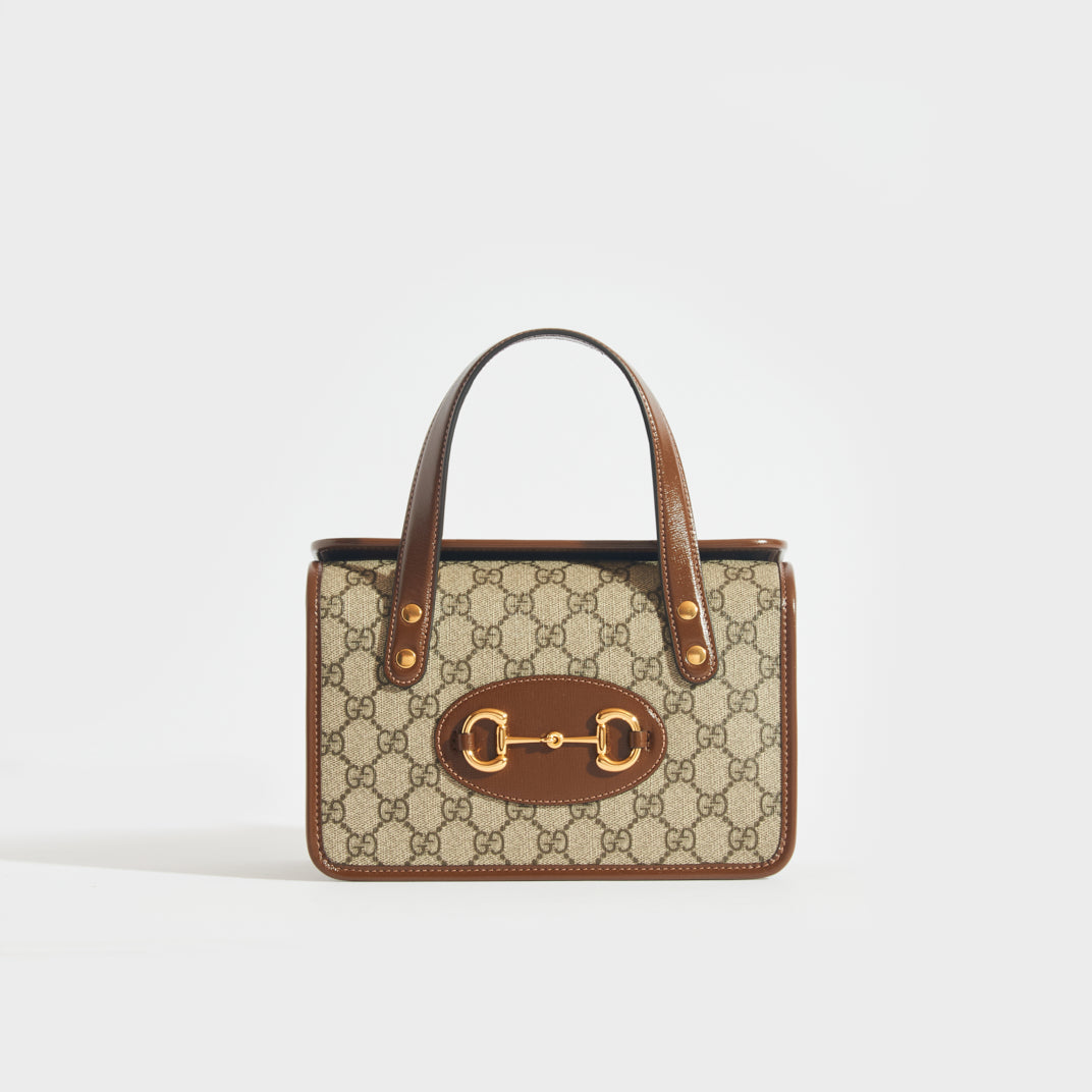 Front view of the GUCCI 1955 Horsebit Mini Top Handle Bag