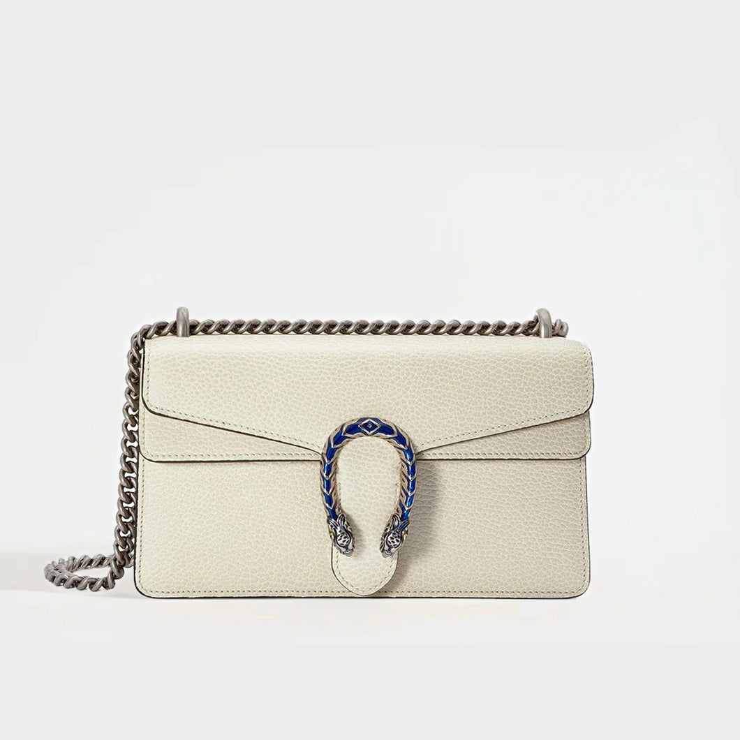 White Leather Dionysus Mini Chain Bag