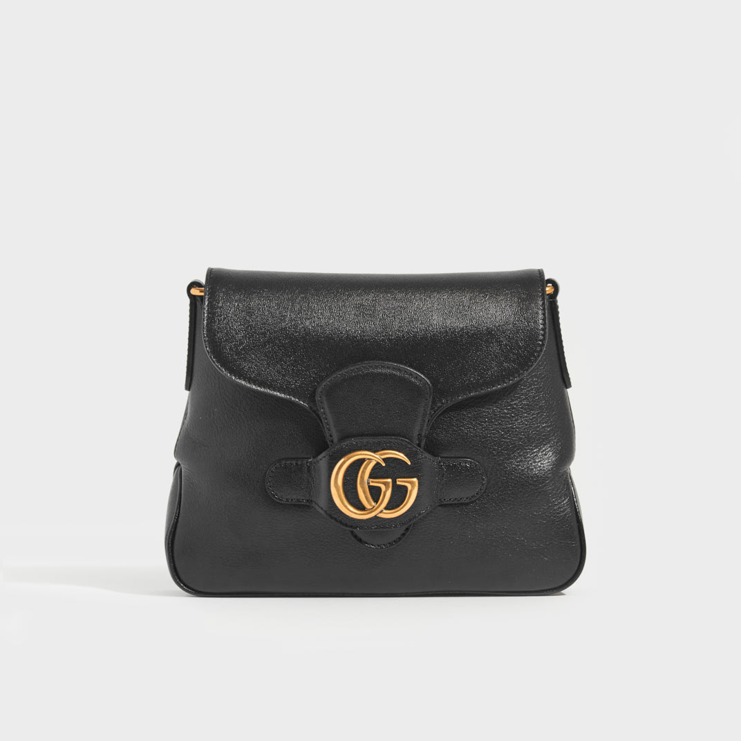 GG Logo Small Crossbody Messenger Bag in Black